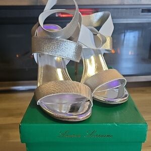 Lauren Lorraine Metallic Gold Heels